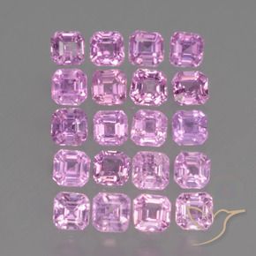 2.56 ctw Pink Sapphire Stones, Natural Sapphire in Octagon Facet Shape for Sale