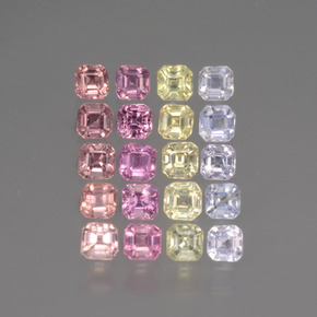Multicolor Sapphire Gem - 0.1ct Octagon Facet (ID: 435260)