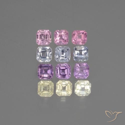 Многоцветный Сапфир Камень - 0.2ct Фасетный Октагон (ID: 435285)
