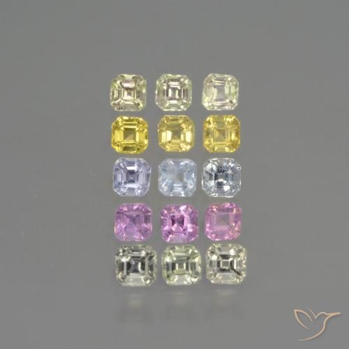 Mehrfarbig Saphir Edelstein - 0.1ct Oktagon facettiert (ID: 435290)