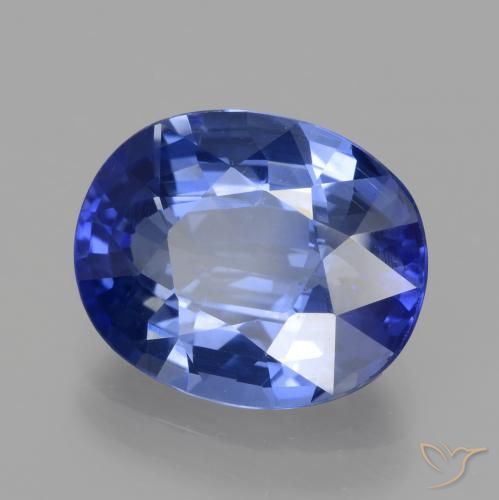 5.96 ct Blue Sapphire Stone, Natural Sapphire in Oval Facet Shape for Sale