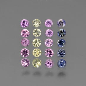 Mehrfarbig Saphir Edelstein - 0.1ct Diamanten-Schliff (ID: 440601)