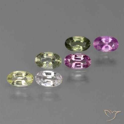 Многоцветный Сапфир Камень - 0.3ct Фасетный Овал (ID: 441089)