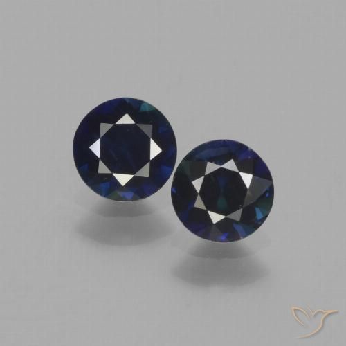 Zafiro azul suelto de 1,11 quilates, talla de diamante de 5,1 mm de Madagascar, Photo A