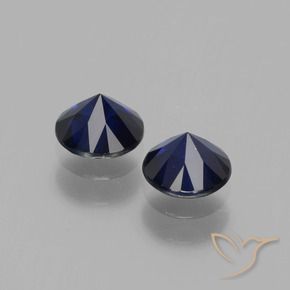Sapphire Gemstones in 5 mm (calibrated) Size for Sale, Sapphire Stones in Dark Blue Color