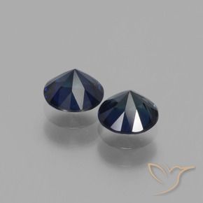 Sapphire Gemstones in 5 mm (calibrated) Size for Sale, Sapphire Stones in Dark Blue Color