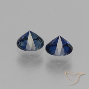 Sapphire Gemstones in 5 mm (calibrated) Size for Sale, Sapphire Stones in Midnight Blue Color