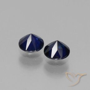 Sapphire Gemstones in 4.7 mm Size for Sale, Sapphire Stones in Navy Blue Color