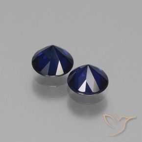 Sapphire Gemstones in 5 mm (calibrated) Size for Sale, Sapphire Stones in Twilight Blue Color