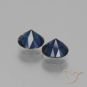 Sapphire Gemstones in 5 mm (calibrated) Size for Sale, Sapphire Stones in Twilight Blue Color