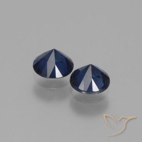 Sapphire Gemstones in 5 mm (calibrated) Size for Sale, Sapphire Stones in Dark Blue Color