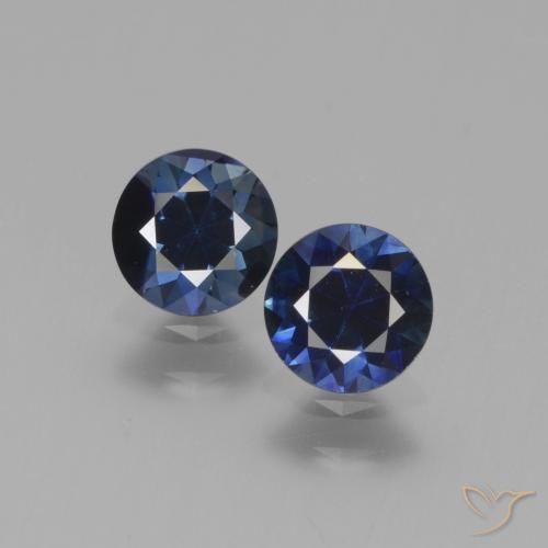 1.12 ct Loose Blue Sapphire, 5 mm Diamond Cut From Madagascar, Photo A