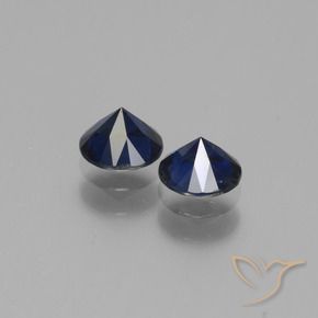 Sapphire Gemstones in 5 mm (calibrated) Size for Sale, Sapphire Stones in Deep Blue Color