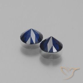 Sapphire Gemstones in 5 mm (calibrated) Size for Sale, Sapphire Stones in Navy Blue Color