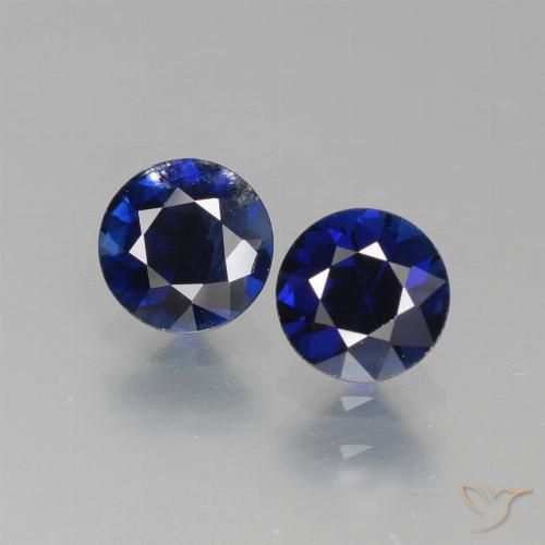 Zafiro azul suelto de 1,31 quilates, talla de diamante de 5,2 mm de Madagascar, Photo A