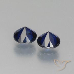 Sapphire Gemstones in 5.2 mm Size for Sale, Sapphire Stones in Dark Blue Color