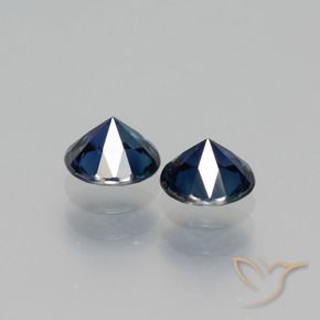 Sapphire Gemstones in 5 mm (calibrated) Size for Sale, Sapphire Stones in Blackish Blue Color