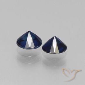 Sapphire Gemstones in 5 mm (calibrated) Size for Sale, Sapphire Stones in Navy Blue Color