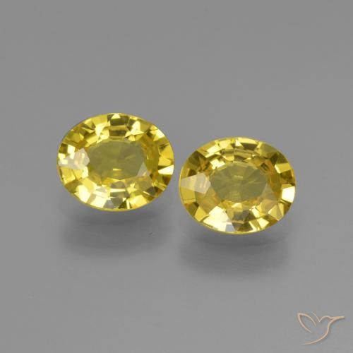 1.31 ct Loose Yellow Sapphire, 6.1 x 5.1 mm Oval Cut From Tanzania, Photo A