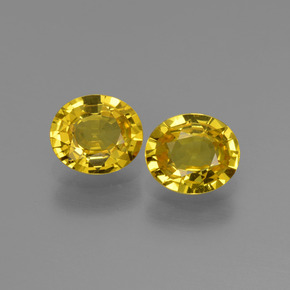 Medium Yellow Сапфир Камень - 0.8ct Фасетный Овал (ID: 443536)