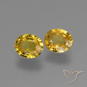 1.42 ctw Golden Sapphire Stones, Natural Sapphire in Oval Facet Shape for Sale