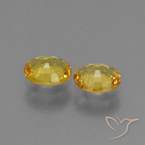 Sapphire Gemstones in 6.2 x 5.1 mm Size for Sale, Sapphire Stones in Golden Color