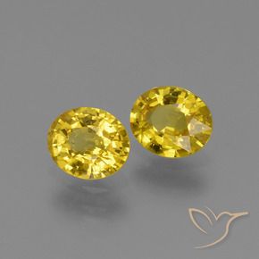 1.48 ctw Yellow Sapphire Stones, Natural Sapphire in Oval Facet Shape for Sale