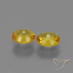 Sapphire Gemstones in 6 x 5.1 mm Size for Sale, Sapphire Stones in Yellow Color
