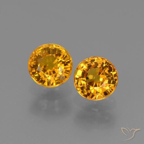 1.36 ct Yellow Sapphire, 5 mm Round Cut From Tanzania, Photo A