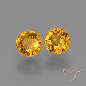 1.36 ctw Golden Sapphire Stones, Natural Sapphire in Round Facet Shape for Sale