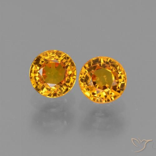 1.38 ct Loose Yellow Sapphire, 4.9 mm Round Cut From Tanzania, Photo A