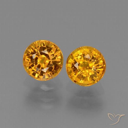 1.47 ct Yellow Sapphire, 5 mm Round Cut From Tanzania, Photo A