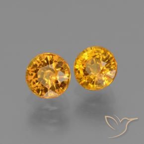 1.47 ctw Golden Sapphire Stones, Natural Sapphire in Round Facet Shape for Sale