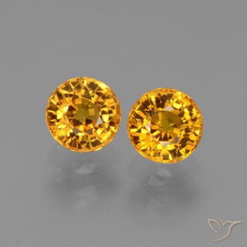 1.33 ct Yellow Sapphire, 4.9 mm Round Cut From Tanzania, Photo A