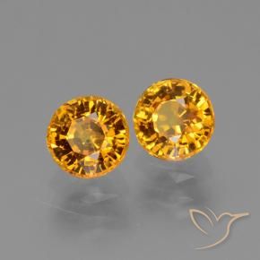 1.56 ctw Golden Sapphire Stones, Natural Sapphire in Round Facet Shape for Sale