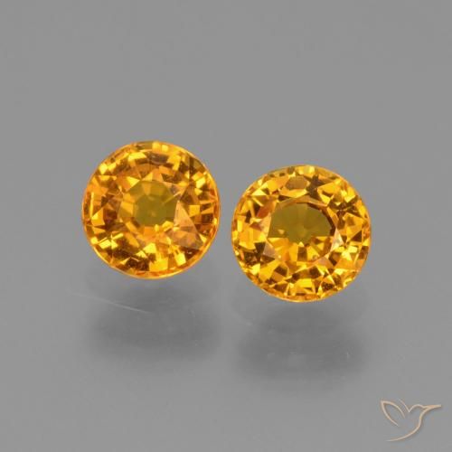 1.27 ct Yellow Sapphire, 4.9 mm Round Cut From Tanzania, Photo A