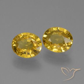 1.29 ctw Golden Sapphire Stones, Natural Sapphire in Oval Facet Shape for Sale