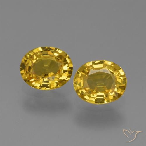 1.49 ct Loose Yellow Sapphire, 5.9 x 5 mm Oval Cut From Tanzania, Photo A