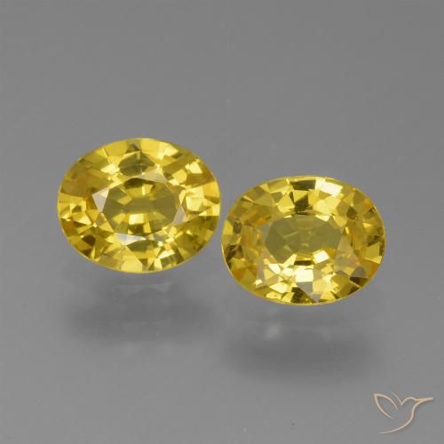1.44 ct Loose Yellow Sapphire, 6.1 x 5 mm Oval Cut From Tanzania, Photo A