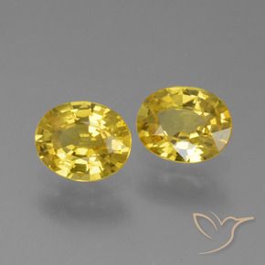 1.44 ctw Yellow Sapphire Stones, Natural Sapphire in Oval Facet Shape for Sale