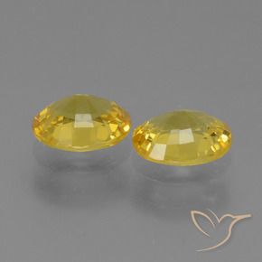 Sapphire Gemstones in 6.1 x 5 mm Size for Sale, Sapphire Stones in Yellowish Gold Color