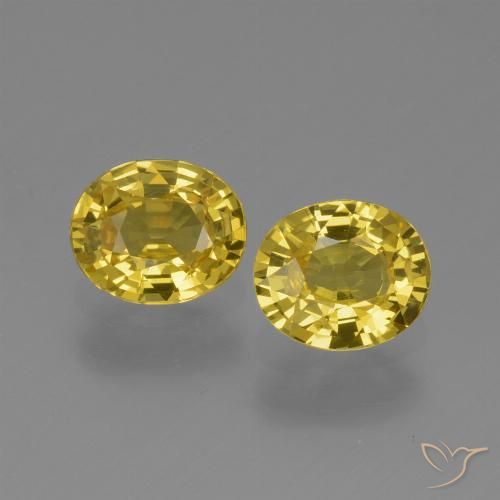 1.41 ct Loose Yellow Sapphire, 5.9 x 5 mm Oval Cut From Tanzania, Photo A