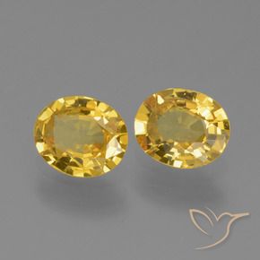 1.23 ctw Golden Sapphire Stones, Natural Sapphire in Oval Facet Shape for Sale