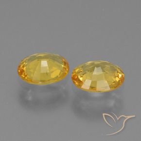 Sapphire Gemstones in 6 x 4.9 mm Size for Sale, Sapphire Stones in Golden Color
