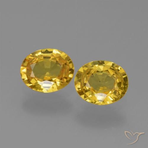 1.34 ct Loose Yellow Sapphire, 6 x 4.9 mm Oval Cut From Tanzania, Photo A
