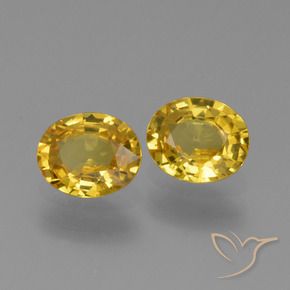 1.34 ctw Yellow Sapphire Stones, Natural Sapphire in Oval Facet Shape for Sale