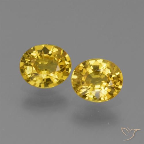 1.39 ct Loose Yellow Sapphire, 5.8 x 5 mm Oval Cut From Tanzania, Photo A