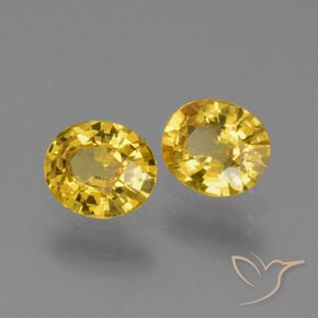 1.39 ctw Yellow Sapphire Stones, Natural Sapphire in Oval Facet Shape for Sale