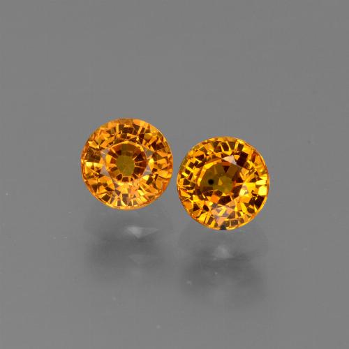 Gold Sapphire Gem - 0.7ct Round Facet (ID: 443655)