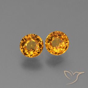 1.19 ctw Golden Sapphire Stones, Natural Sapphire in Round Facet Shape for Sale